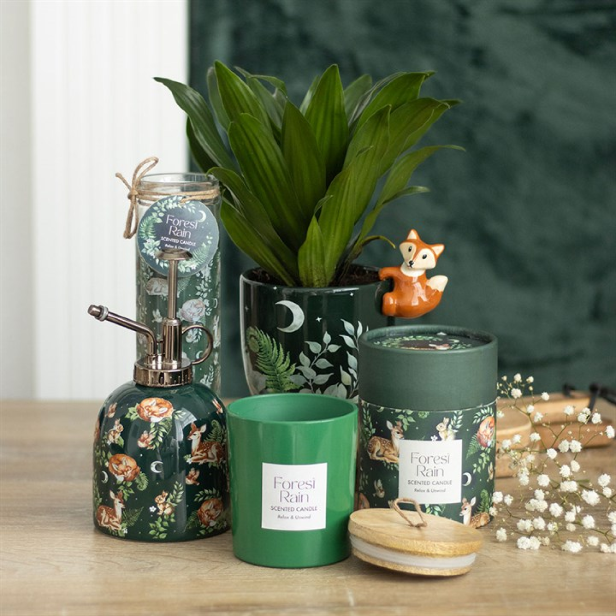 Green Forest Plant Pot with Fox - Image 5